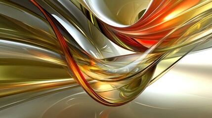 Poster - Abstract swirling forms in warm colors, creating a dynamic and fluid visual experience.