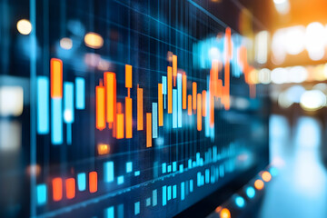 Poster - Stock market data displayed on a large screen.