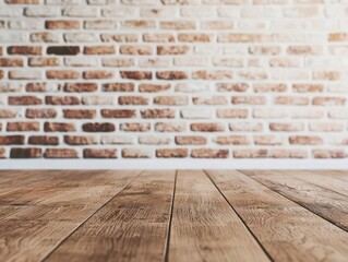 Aged brick wall adorned with faded patterns, cozy and inviting, rustic texture, warm natural lighting, vintage feel