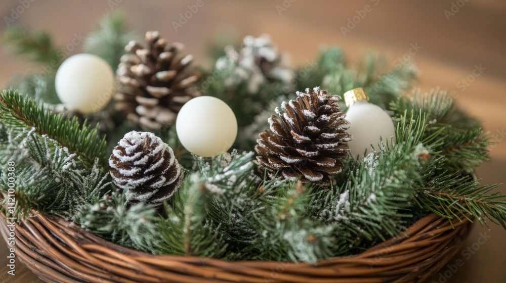 Festive christmas decorations with a beautifully adorned tree, sparkling lights, and colorful ornaments in a cozy living room, ready for the holiday season celebration