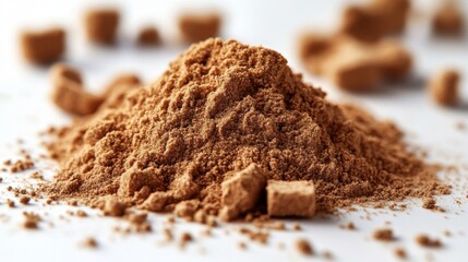 Sticker - Close-up of Aromatic Brown Powder and Cubes