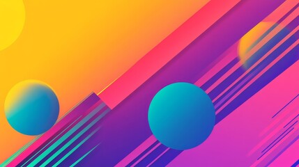 Poster - Colorful Abstract Design Showcasing Vibrant Shapes and Dynamic Lines Against a Radiant Background, Perfect for Modern Art Enthusiasts Looking for Inspiration