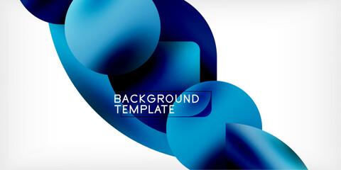 Aufkleber - Color geometric shapes background shadow circles
