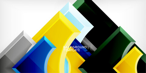 Poster - Geometric design abstract background - circles and triangles