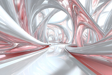 Poster - Dynamic abstract design 3d environment digital art futuristic perspective imaginative space exploration