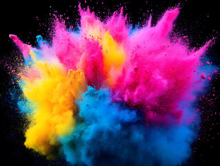 Poster - Vibrant color explosion abstract art digital artwork studio setting close-up view creative expression for visual impact