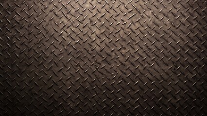 Naklejka na meble High-Resolution Close-up of Dark Brown Diamond Plate Metal Texture, Rugged Industrial Background Image