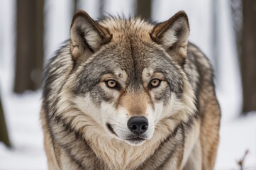  Majestic wolf in snowy forest. (1)