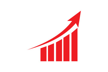Wall Mural - graph going up and down sign with green and red arrows vector. flat design vector illustration conce