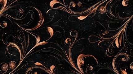 Poster - Ethereal Swirls and Wisps Against a Black Background: Surreal Art Design Elements