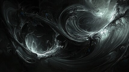 Poster - Surreal Ethereal Wisps in Black Background Creating a Dreamlike and Abstract Atmosphere