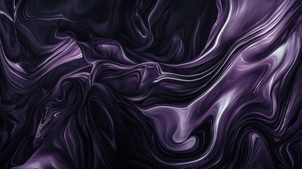 Poster - Abstract Visual of Flowing Plum and Black Smoke Swirls on a Dark Background