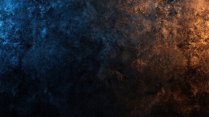 Poster - Ethereal Dark Background with Glowing Gradients of Blue and Orange for Creative Projects