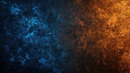 Poster - Ethereal Dark Background with Glowing Gradients of Blue and Orange for Creative Use