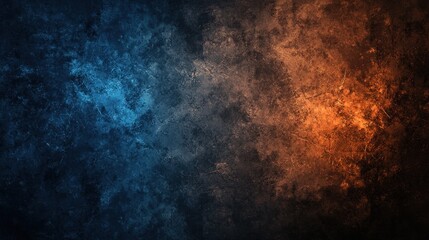 Poster - Ethereal Dark Background with Glowing Gradients of Blue and Orange for Creative Projects