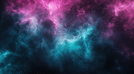 Poster - Ethereal Dark Background with Glowing Gradients in Shades of Pink and Blue Featuring Cosmic Elements
