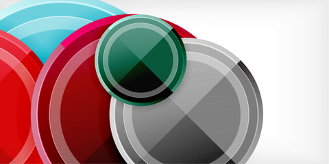 Poster - Minimal geometric abstract background. Circle triangle design