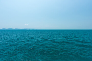 Wall Mural - beautiful seascape with blue sky on a sunny day. nature background. sea surface in sun light. relaxi