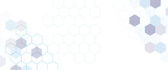 Poster - Vector hexagons pattern. Geometric abstract background with simple hexagonal elements. Medical, technology or science design