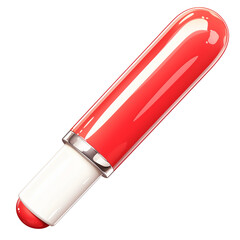 Poster - Red and white lip balm tube isolated on transparency background, showcasing sleek and modern design