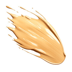 Poster - smooth beige concealer smear isolated on transparency background, showcasing its creamy texture and glossy finish