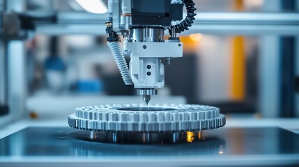 Poster - A 3D printing machine building complex parts in an advanced manufacturing facility.