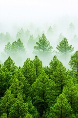 Poster - a cinematic view of a mountain valley during sunrise, moisture rising from the forest floor, the cycle of water evident in the serene environment, harmony of elements