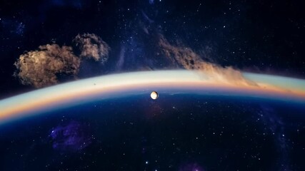 Wall Mural - experience breathtaking views of earths atmosphere as seen from space, capturing vibrant colors and 