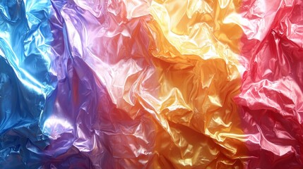 Poster - Shimmering waves of color blend together with holographic effects, creating a mesmerizing display of light. Exquisite gradients flow seamlessly from deep blue to bright yellow, captivating the eye