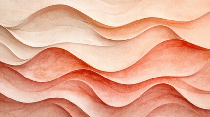 Aufkleber - Soft curves undulate in shades of peach and blush, creating a soothing visual rhythm. This artful arrangement highlights natural tones at a serene location, evoking calmness and creativity