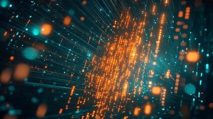 Poster - modern light effected glowing technology background, Futuristic digital technology landscape with abstract glowing lines, Digital Network Data concept abstract background technology.