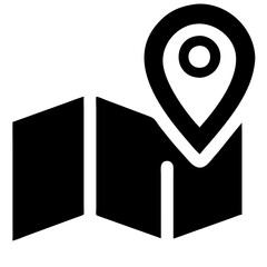Poster - Map icon with location marker for user interface design and applications