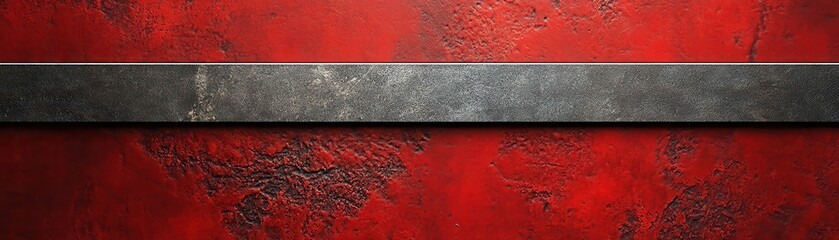 Aufkleber - Red textured background with a gray metal band