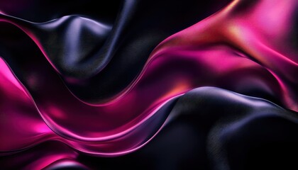 Poster - Abstract Dark Pink and Purple Flowing Fabric Waves