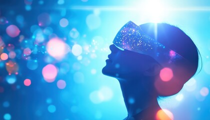 Poster - Woman Experiencing Immersive Virtual Reality Technology