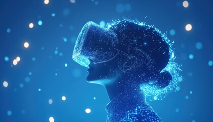 Aufkleber - Woman Immersed in Virtual Reality Digital Experience
