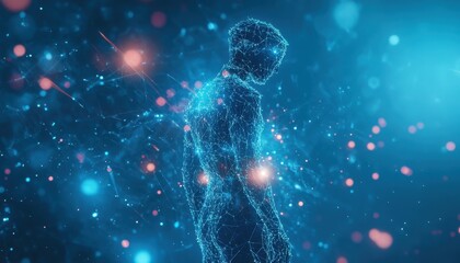 Aufkleber - Abstract Digital Human Form in Network Space