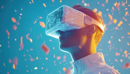 Poster - Person Experiencing Immersive Virtual Reality Technology