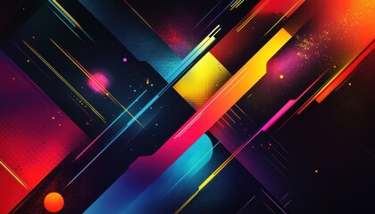 Poster - Abstract Colorful Geometric Design with Bright Lines
