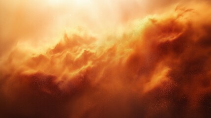 Wall Mural - A bright orange cloud with a lot of dust and debris