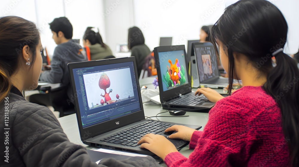 Role Of Computer Science In Animations Students in a computer science club, creating 3D designs and animations ...