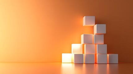 Poster - Floating glowing cubes representing tax