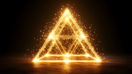 Aufkleber - A glowing triangular design, with interconnected nodes labeled deductions, credits, and liabilities.