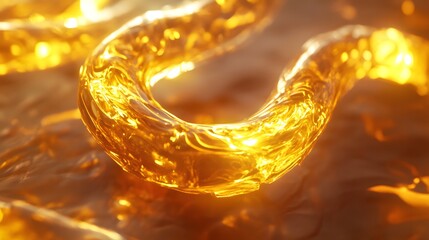 Aufkleber - Golden waves merging into an abstract infinity loop, symbolizing infinite wealth.