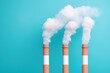 © Arfa_Media - Industrial towers emitting smoke into clear blue sky: air pollution concept