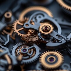 Aufkleber - Close-up of a clockwork mechanism