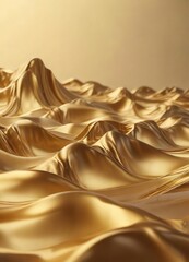 Wall Mural - Gradual gold gradient with undulating waveforms, serene, luminous, calming