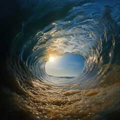Poster - Underwater view of sunlight through waves