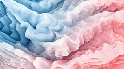 Poster - Abstract gradient texture in soft pink and blue with fluid, wavy transitions, ideal for psychedelic designs