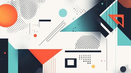Poster - Bold geometric design with colorful polygon shapes in a dynamic and modern abstract layout